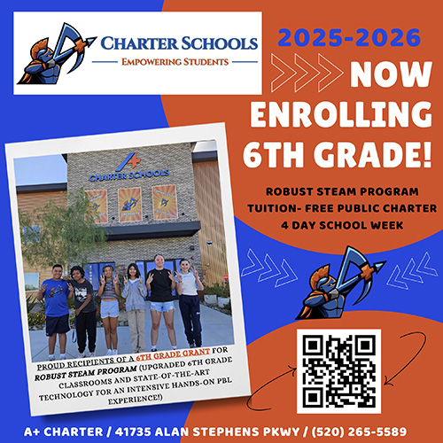 Now Enrolling 6th Grade for 2025-2026 flyer
